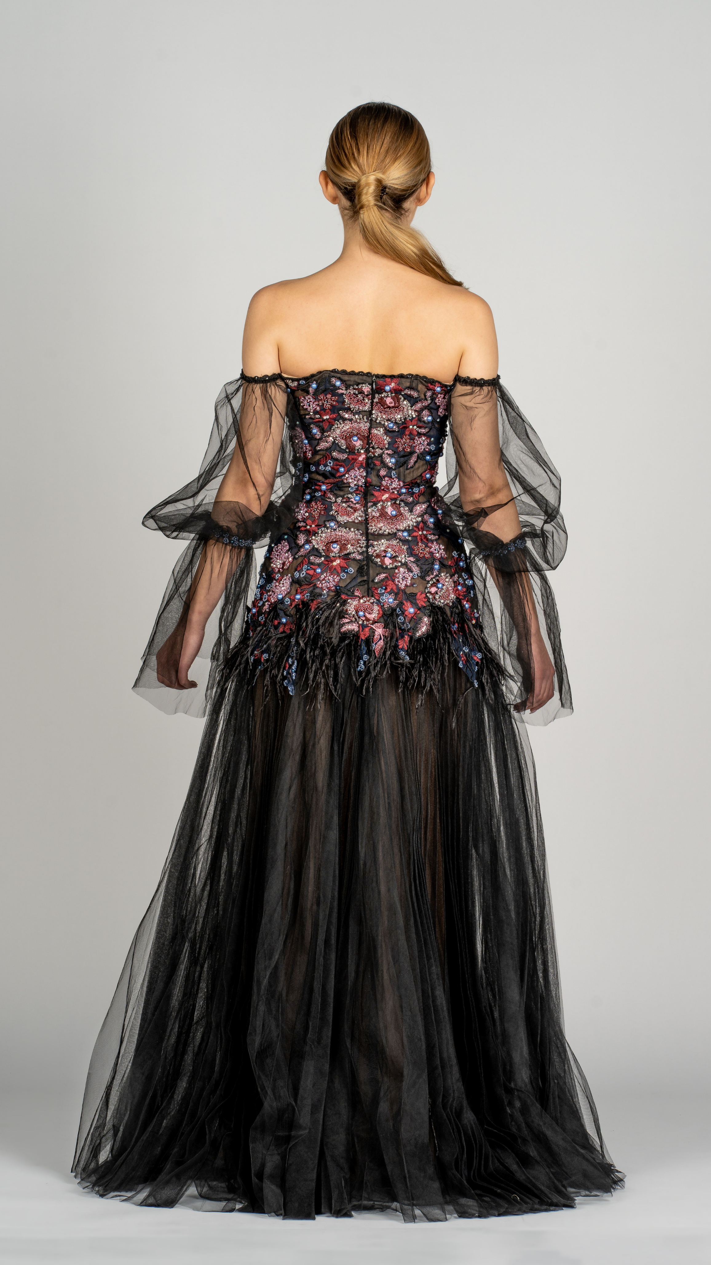 Dramatic Black Tulle Gown