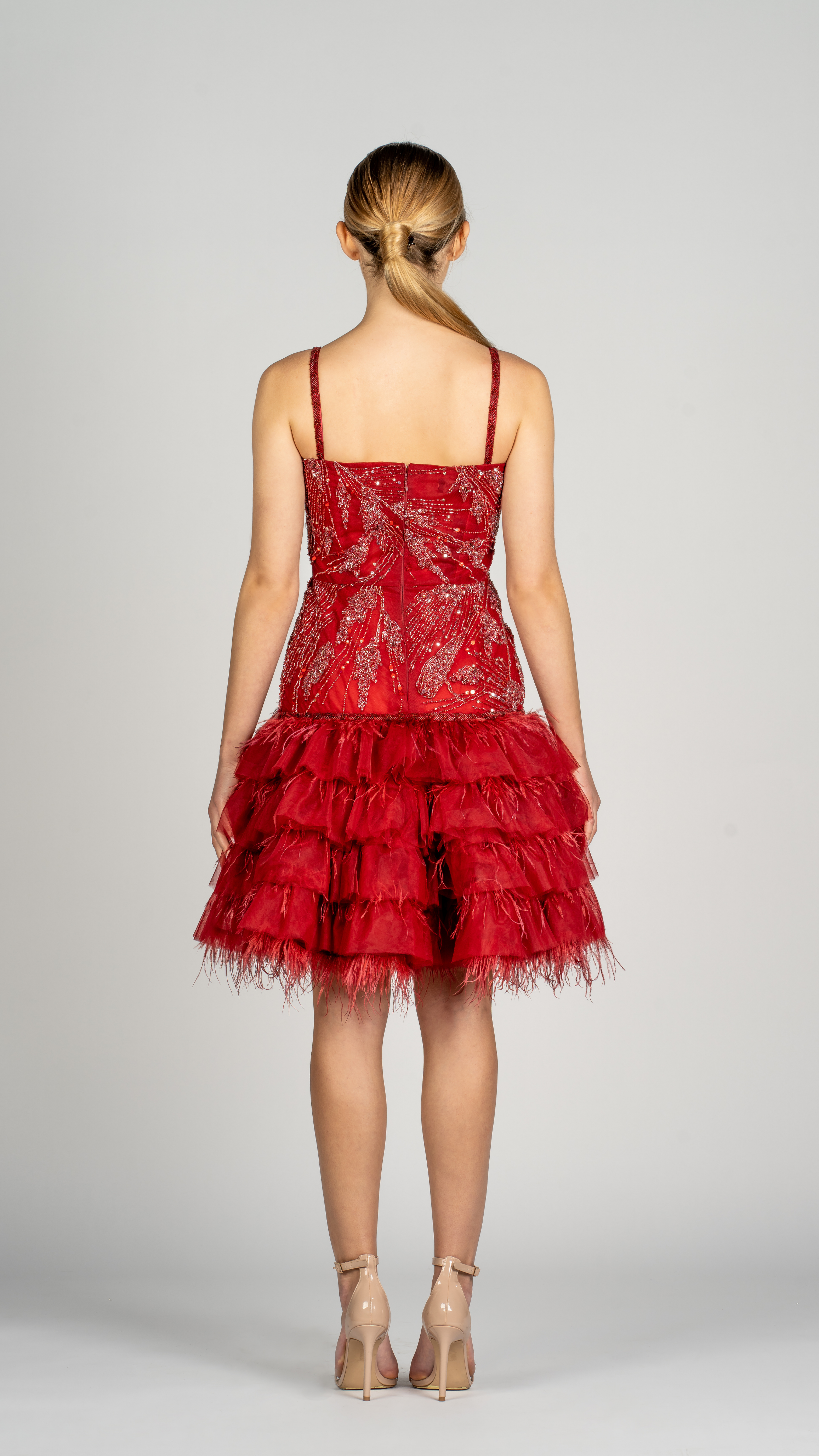 Short Party Dress with Tulle Ruffles